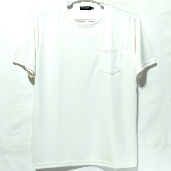 特価/未使用【サイズ=LL(XL)】吸汗速乾/ポケット付き/メンズ/半袖/Tシャツ/ハニカムメッシュ生地/胸囲=104~112cm/off.white