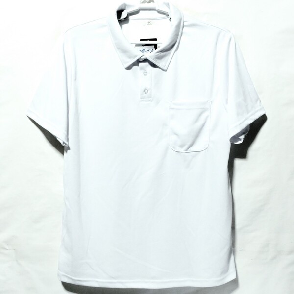 特価/未使用【サイズ=LL(XL)】吸汗速乾/抗菌防臭/メンズ/ポケット付き/半袖/ポロシャツ/胸囲=104~112cm/white