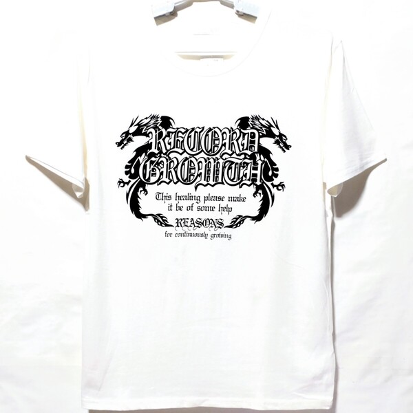 特価/未使用【サイズ=L】アメカジ/英字プリント/メンズ/半袖/Tシャツ/胸囲=96~104cm/white