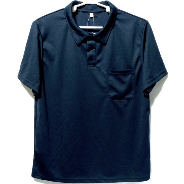 特価/未使用【サイズ=LL(XL)】吸汗速乾/抗菌防臭/メンズ/ポケット付き/半袖/ポロシャツ/胸囲=96~104cm/navy
