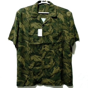 特価/未使用【サイズ=M】ジャングル迷彩柄/メンズ/半袖/アロハシャツ/オープンシャツ/胸囲=88~96cm/khaki