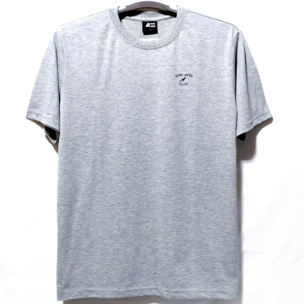 特価/未使用【サイズ=L】アメカジ/胸英字ワンポイント/メンズ/半袖/Tシャツ/胸囲=96~104cm/杢gray
