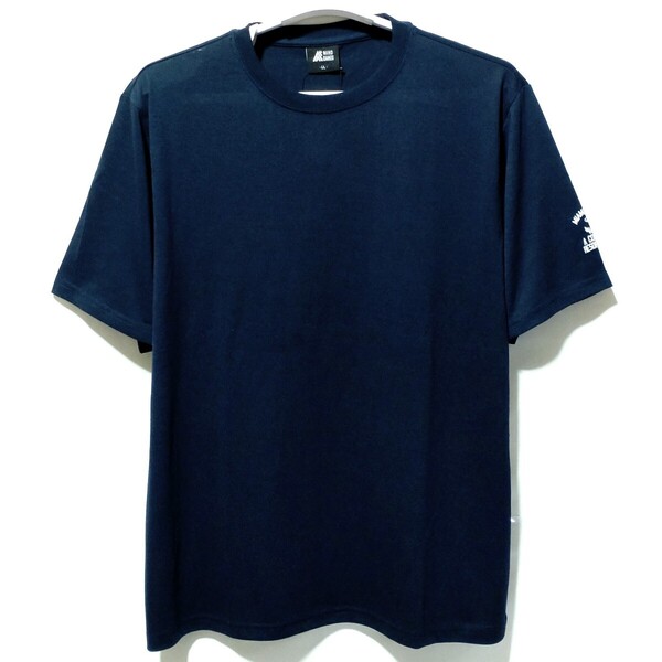 特価/未使用【サイズ=LL(XL)】アメカジ/袖英字ワンポイント/メンズ/半袖/Tシャツ/胸囲=104~112cm/navy