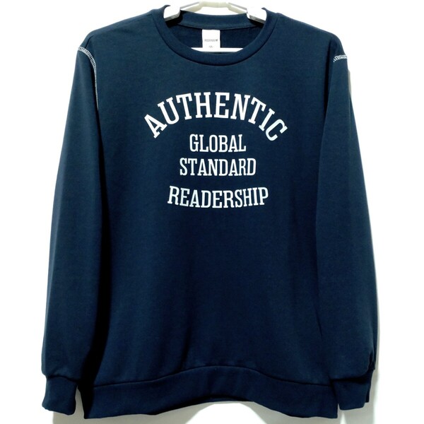 特価/未使用【サイズ=LL(XL)】アメカジ/英字プリント/メンズ/裏毛/スウェット/トレーナー/胸囲=104~112cm/navy