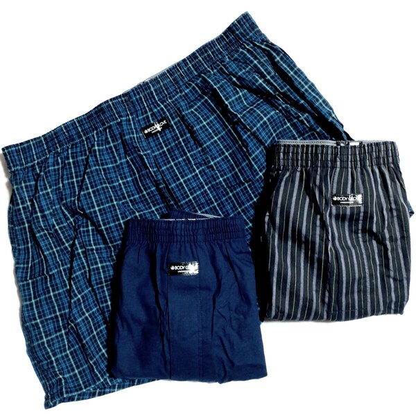 特価/未使用【3枚組/サイズ=LL(XL)】BODY GLOVE/メンズ/前開き/トランクス/胴囲=94~104cm/画像の柄3枚②