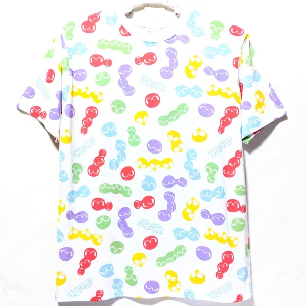 特価/未使用【サイズ=LL(XL)】ぷよぷよ/プリント柄/メンズ/半袖/Tシャツ/胸囲=104~112cm/white柄