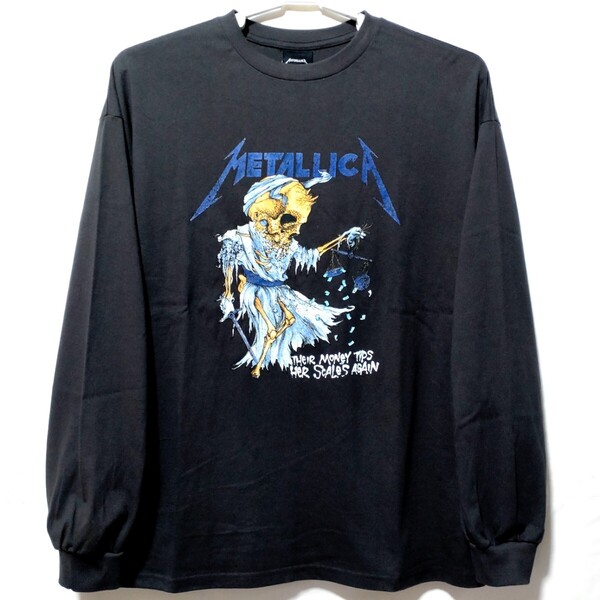 特価/未使用【サイズ=3L(2XL)】 METALLICA/メタリカ/メンズ/長袖/ビッグシルエット/Tシャツ/胸囲=106~114cm/charcoal
