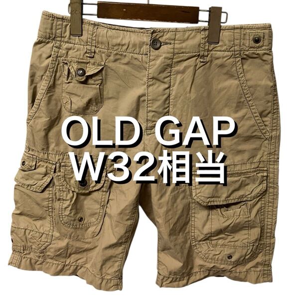 OLD GAP オールド ギャップ リップストップ ショート カーゴ パンツ W32相当 ベージュ ミリタリー ビンテージ ヴィンテージ 短パン xpv