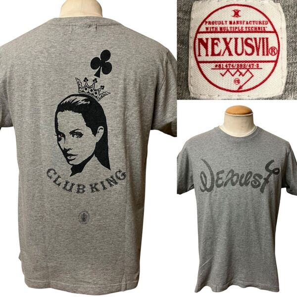 Nexus7 ネクサスセブン CLUB KING アンジェリーナジョリー Tシャツ M グレー xpv