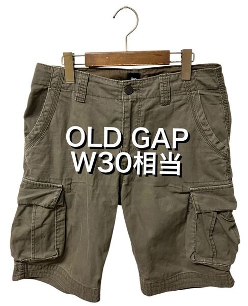 00s ビンテージ OLD GAP オールド ギャップ ミリタリー カーゴ ハーフ パンツ カーキ W30相当 ショート ヴィンテージ xpv