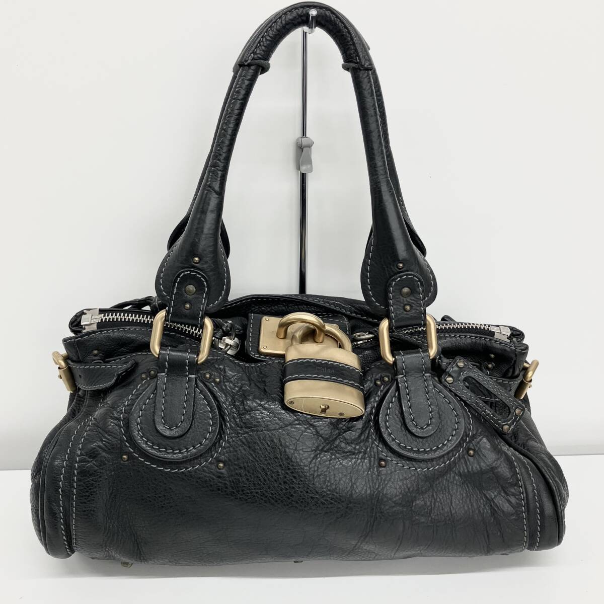 極美品 Chloe クロエ パディントン ハンドバッグ レザー ダークブラウン Yahoo!オークション -「クロエ パディントン バッグ」の落札相場