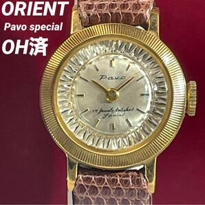 OH済 希少 未使用 60s ORIENT Pavo 手巻 日本製 腕時計 ヴィンテージ アンティーク 稼動品
