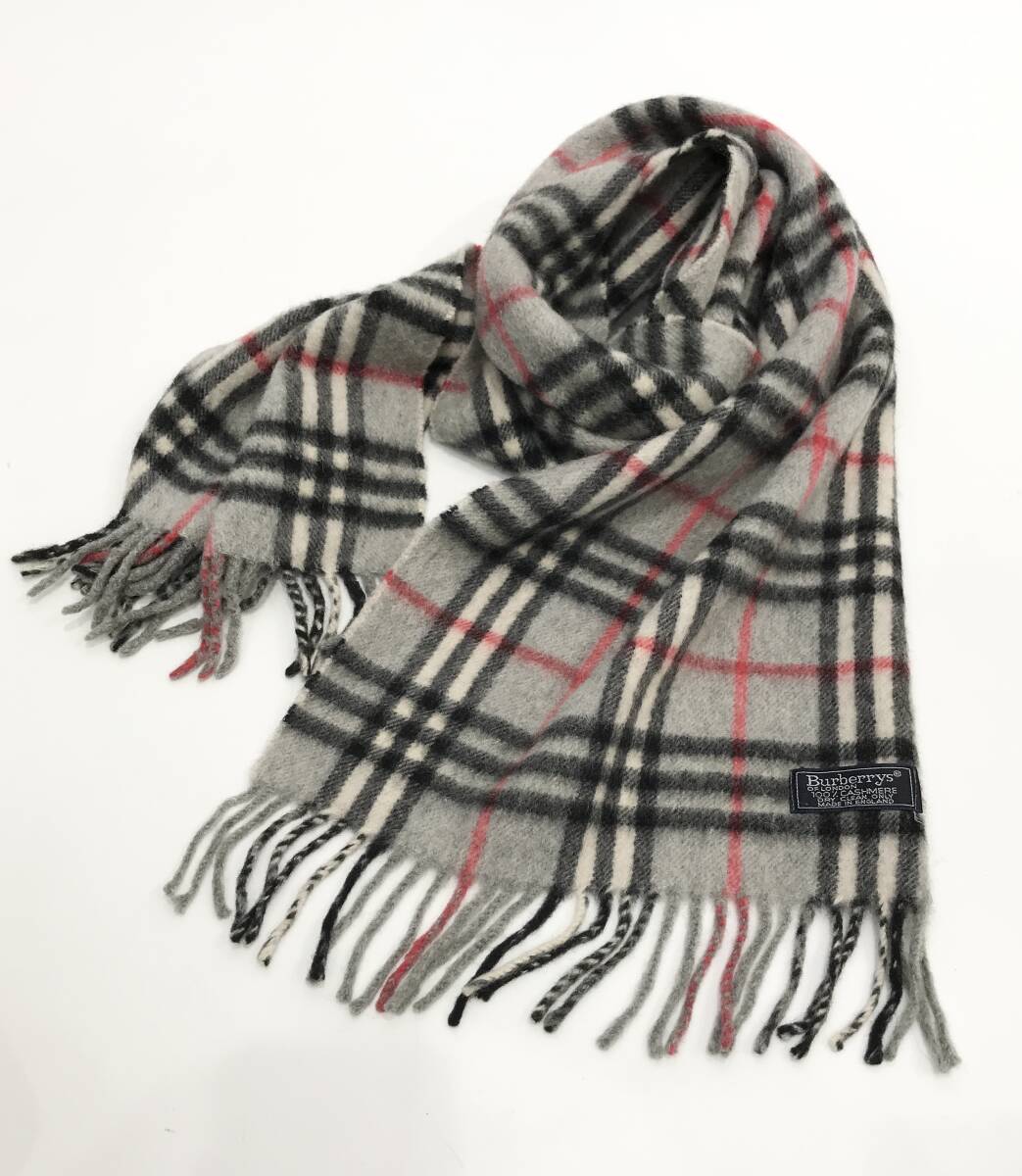 90s 美品 未使用 イングランド製 バーバリー マフラー ノバチェック グレー Yahoo!オークション -「(バーバリー burberry) 90」(服飾小物