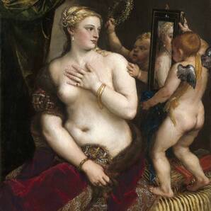 新品 ティツィアーノ「鏡を見るヴィーナス」の特殊高級印刷画 A4サイズ 額なし 特価980円(送料込み) 即決