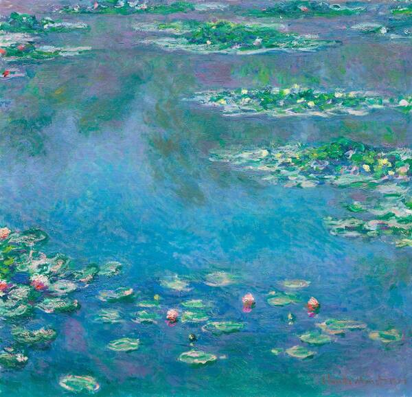 新品 モネ「睡蓮」の特殊技法高級印刷画 額なし A4版サイズ 送料込み 特価980円 即決です