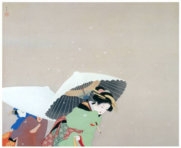 新品 上村松園「牡丹雪」の特殊技法高級印刷 A4版サイズ 額なし 特価980円(送料込)即決