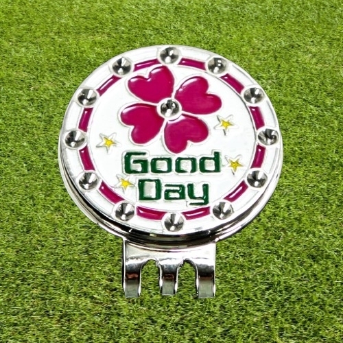 キャップクリップ&マーカー GOOD DAY ピンク マーカー ゴルフ用品 新品 未使用品