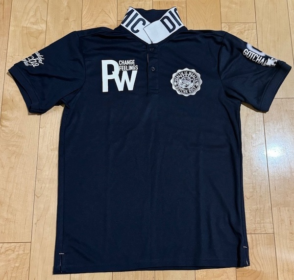 ☆未使用・メンズ★ ガッチャ ゴルフ GOTCHA GOLF ドライ UV カット カレッジ ベーシック 刺繍ポロシャツ Mサイズ 定価5,489円