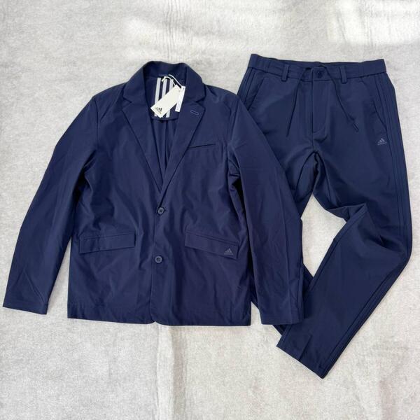 新品未使用 adidas 2XLサイズ スーツ セットアップ アディダス ジャケット パンツ ビジネス ネイビー テーラード 社会人 完売品 正規品