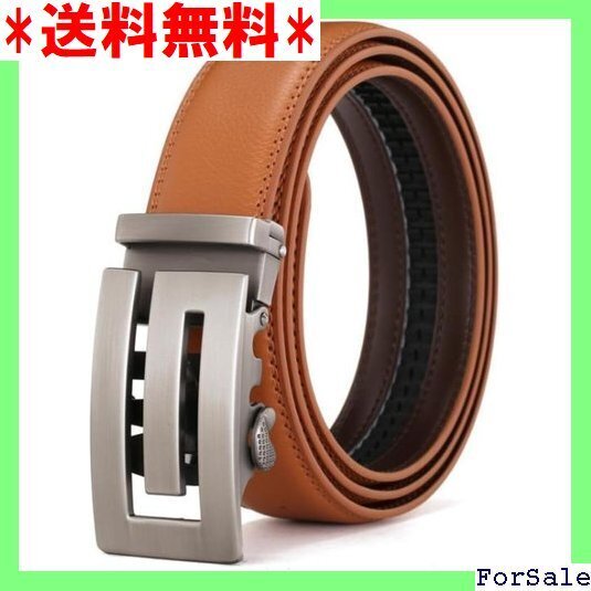 ☆人気商品 ベルト メンズ 穴なし オートロック式 ビジネス カジ ザー 本革 段階調節 ベルト長さ約120cm Gマーク 159