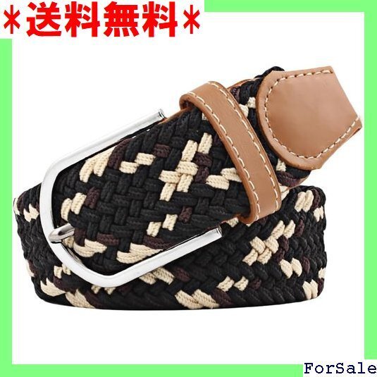 ☆人気商品 ベルト 男女兼用 ストレッチ 編み込み メッシュベルト マル ゴル ポリエステル ゴム 合金バックル Hタイプ 208