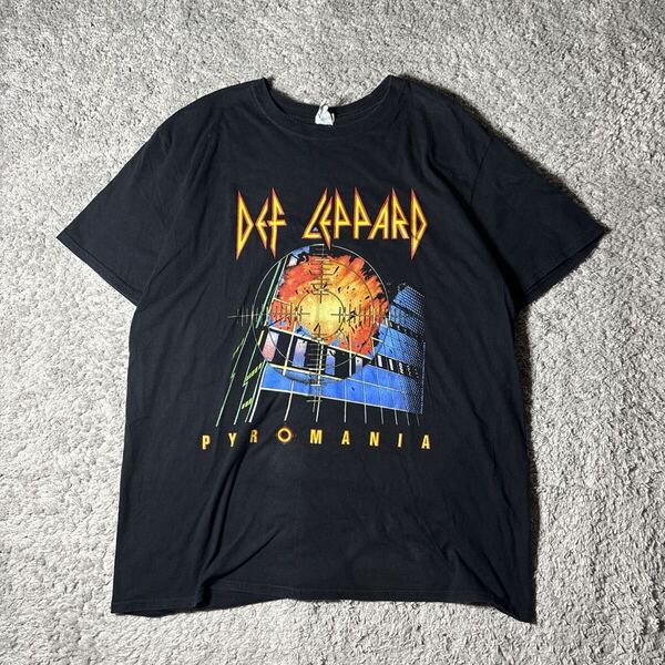 デフレパード センターロゴ バンドtシャツ ギルダン 00s ユニセックス ビックサイズ ヘビーメタル 古着