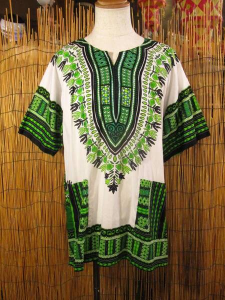 ①新品*男女兼用*アフリカンプリント*ダシキ*DASHIKI*L