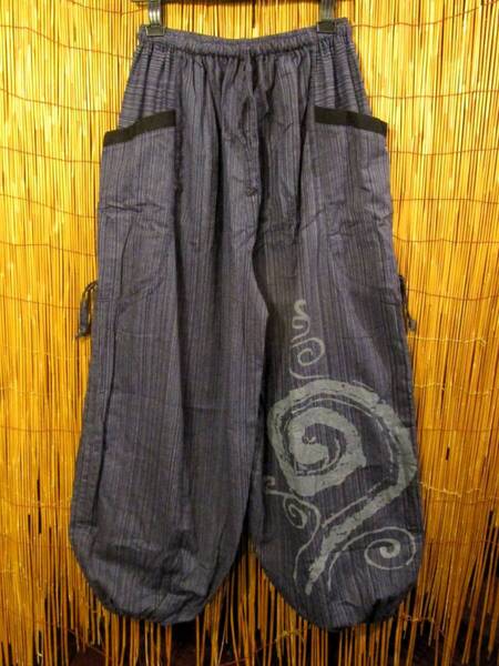 【SALE】②③新品*男女兼用*コットン素材*渦巻きプリント*カーゴタイプ*ふんわり*アラジンパンツ
