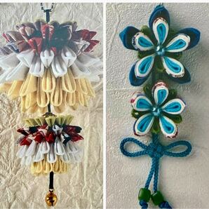 1点限り【2種まとめて】可憐なつまみ細工 つまみ細工のチャーム コレクション 手芸キット 和小物 和装チャーム 浴衣 飾り 手作り 新品