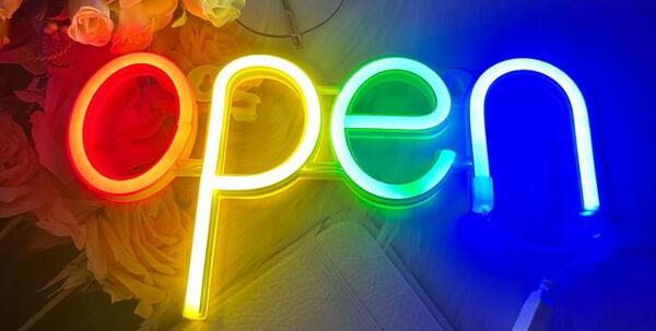 OPEN オープン LEDライト ネオン管型 看板 ランプ USB 電池 照明 インテリア ディスプレイ 店舗 開店 営業中