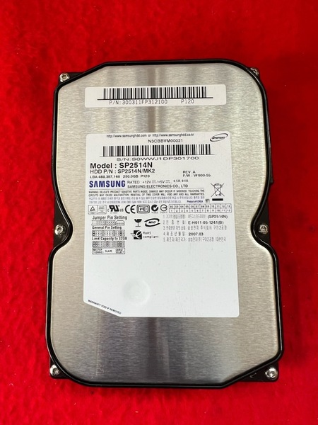 不良返金保証 250GB 内蔵型 3.5インチ IDE ハードディスク SAMSUNG SP2514N (AA89)