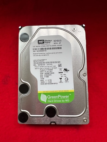 不良返金保証 Western Digital HDD 1TB 3.5インチ WD AV-GP WD10EUCX-14YZ1Y0 (a032)