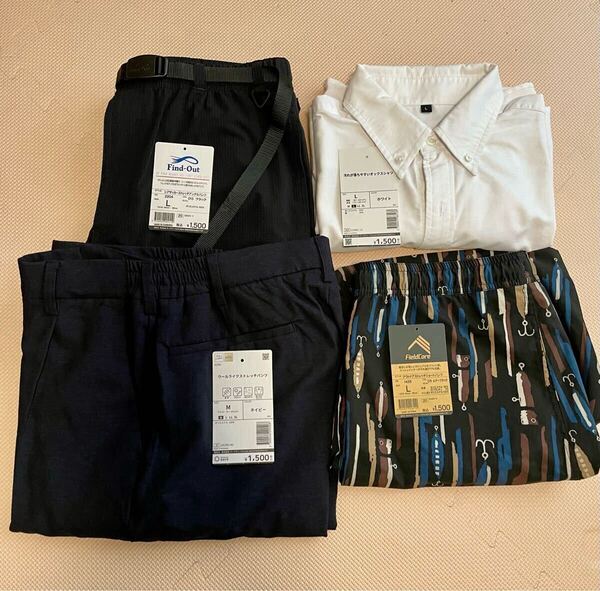 【送料無料】ワークマン春夏セット オックスシャツ ストレッチパンツ アンクルパンツ ショートパンツ Workman Find-Out FieldCore Colors