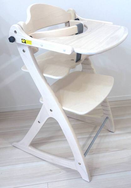 ベビーチェア 大和屋 すくすくチェア GL ホワイトウォッシュ 5505 WW & すくすくGL用テーブルカバー付き