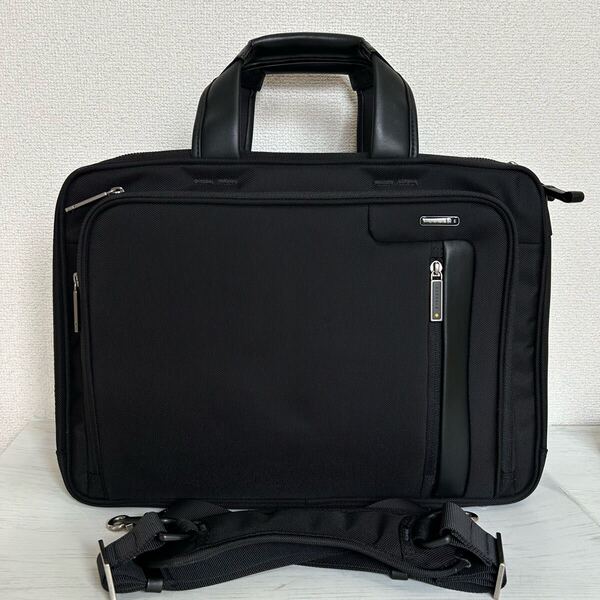 極美品 ACEGENE エースジーン メンズ 2way 3way ビジネスバッグ ブリーフケース ショルダーベルト付き 黒色 ブラック 多機能 大容量 頑丈