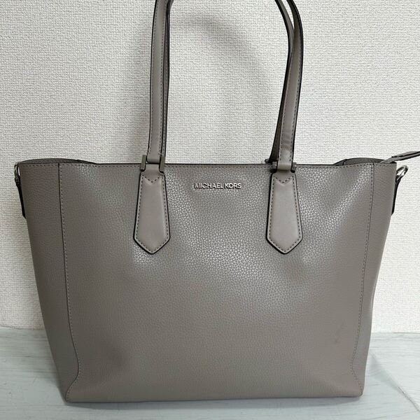 Michael Kors マイケルコース レディース 肩掛け ビジネスバッグ トートバッグ グレー 本革 レザー ワンポイント 大容量 通勤 ブランド