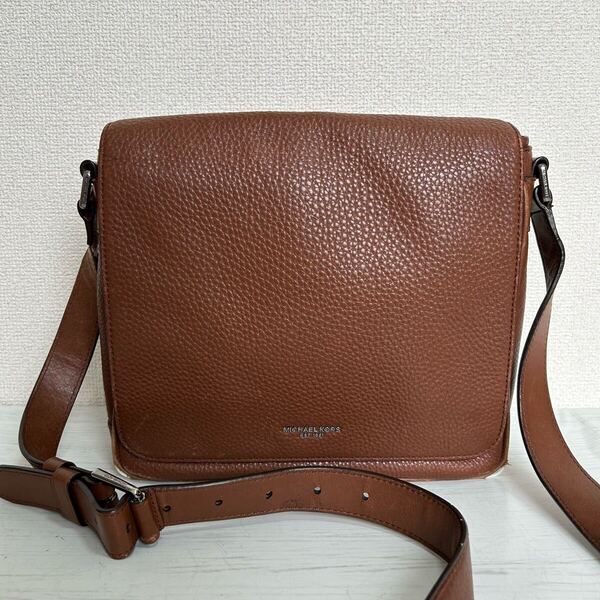 Michael Kors マイケルコース レディース 斜め掛け ショルダーバッグ メッセンジャーバッグ 茶色 ブラウン 本革 レザー ヴィンテージ ロゴ