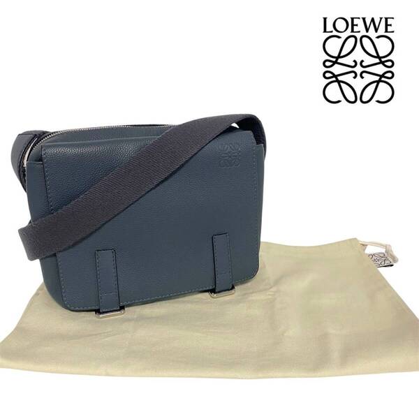 2507 LOEWE ロエベ アナグラム ミリタリーメッセンジャーバッグXS ショルダーバッグ ネイビー系
