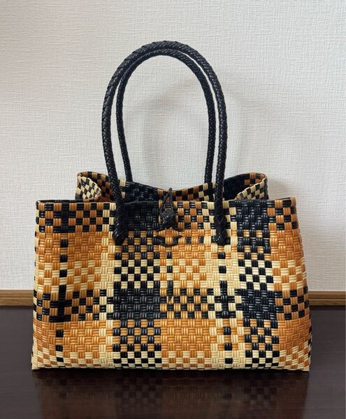 プラカゴ メルカド 大容量 トートバッグ ハンドメイド かごバッグ 軽量 XLサイズ パサールバッグ