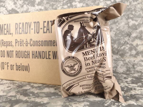箱だし!2025年10月検品 MENU-18 MREレーション 米軍 ミリ飯 ミリメシ 戦闘糧食 非常食 備蓄 保存食 防災バッグ 車中泊 サバゲ キャンプ