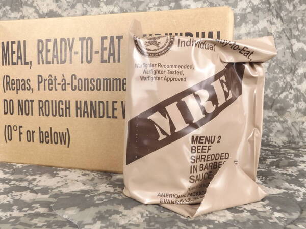 箱だし!2025年10月検品 MENU-2 MREレーション 米軍 ミリ飯 ミリメシ 戦闘糧食 非常食 備蓄 保存食 防災バッグ 車中泊 サバゲ キャンプ