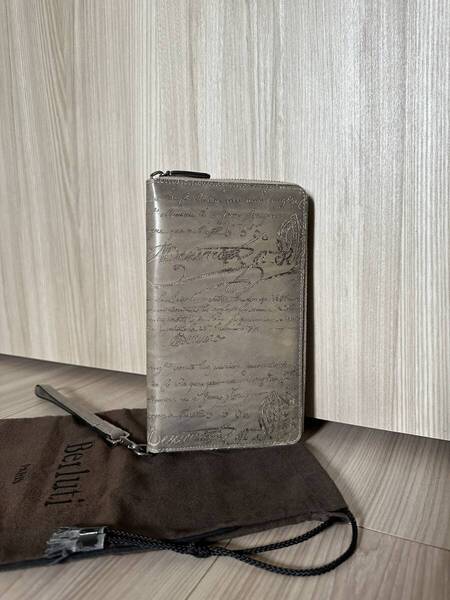 特注45万 Berluti TINEO ScritLeather Wallet ベルルッティ ティオネ スクリットレザー 長財布 オールインワン オッソパティーヌ 美品 廃盤