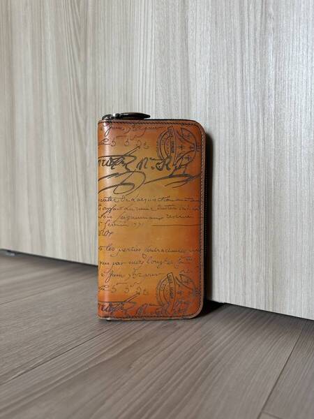 特注28万円 Berluti ITAUBA Scrit Leather Wallet ベルルッティ イタウバ スクリットレザー 長財布 ミモザパティーヌ 限定色 希少 オーダー