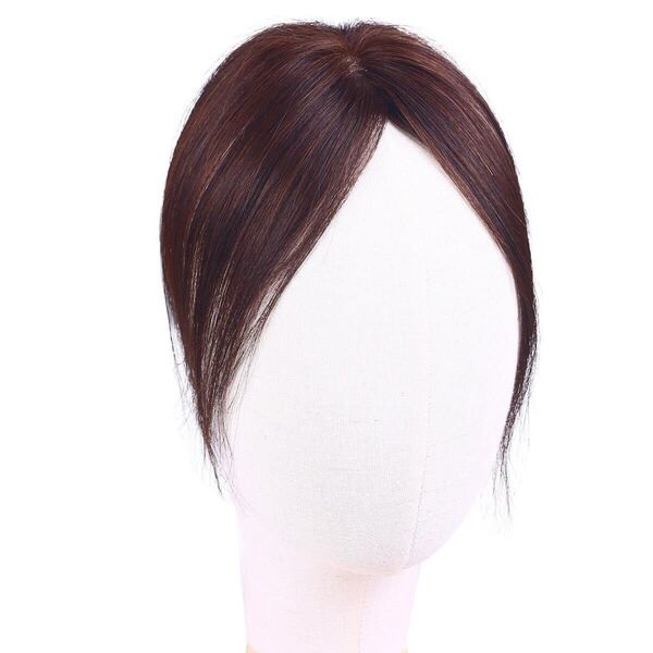 部分ウィッグ 人毛 総手植え レミーヘアー 人工頭皮 医療用ウィッグ 分け目 ヘアピース 薄毛隠し 増毛 ふんわり感 軽量 通気性(栗色, 25cm)