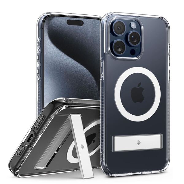 Caseology iPhone 15 Pro Max 用 ケース MagSafe対応 耐衝撃 グリップ 滑り止め 落下防止 TPU カバー-カペラ・マグ・キックスタンド