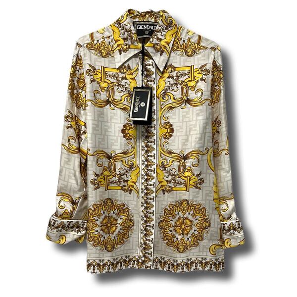 FENDI フェンディ VERSACE ヴェルサーチェ コラボ シャツ シルク