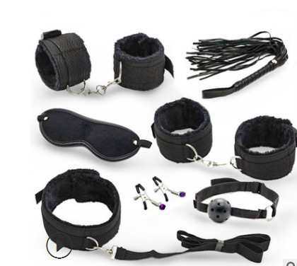 新入荷【即納】10点セット 黒 拘束具 SM グッズ コスプレ 調節可能 束縛具 セクシー 柔らかい アダルト 匿名配送 送料無料