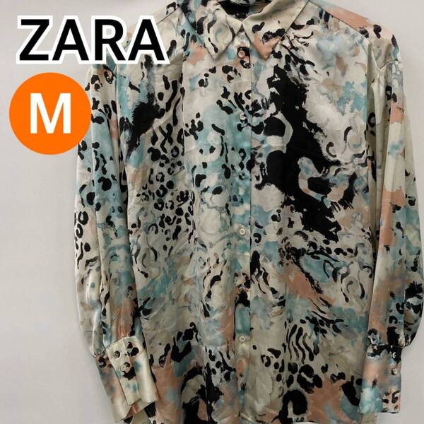 ZARA ザラ トップス 長袖 シャツ ブラウス レディース ホワイト Mサイズ【CT977】