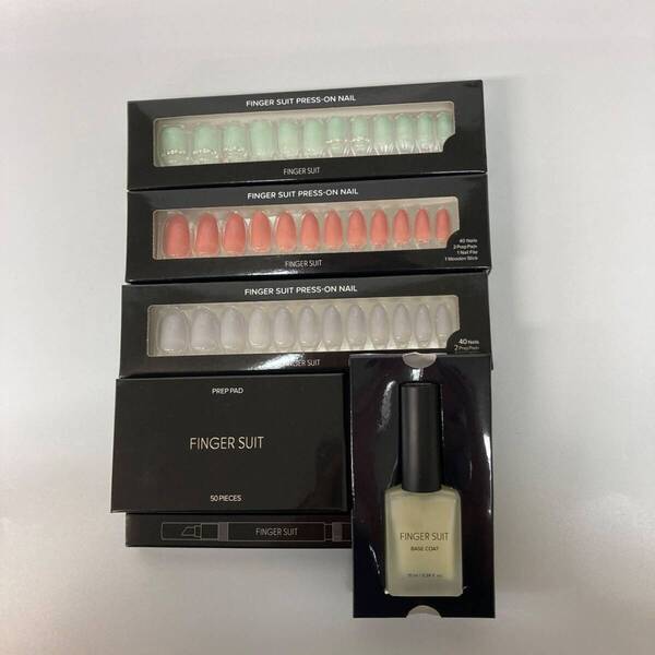 FINGER SUIT フィンガースーツ ネイルチップ ベースコート ネイル用品6点セット【k987】