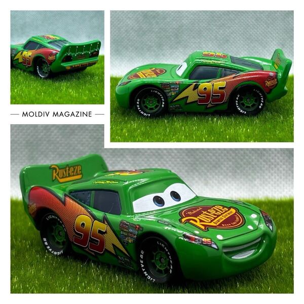 【新品カーズ ミニカーライトニング・マックィーン95グリーン緑ラスティーズ仕様